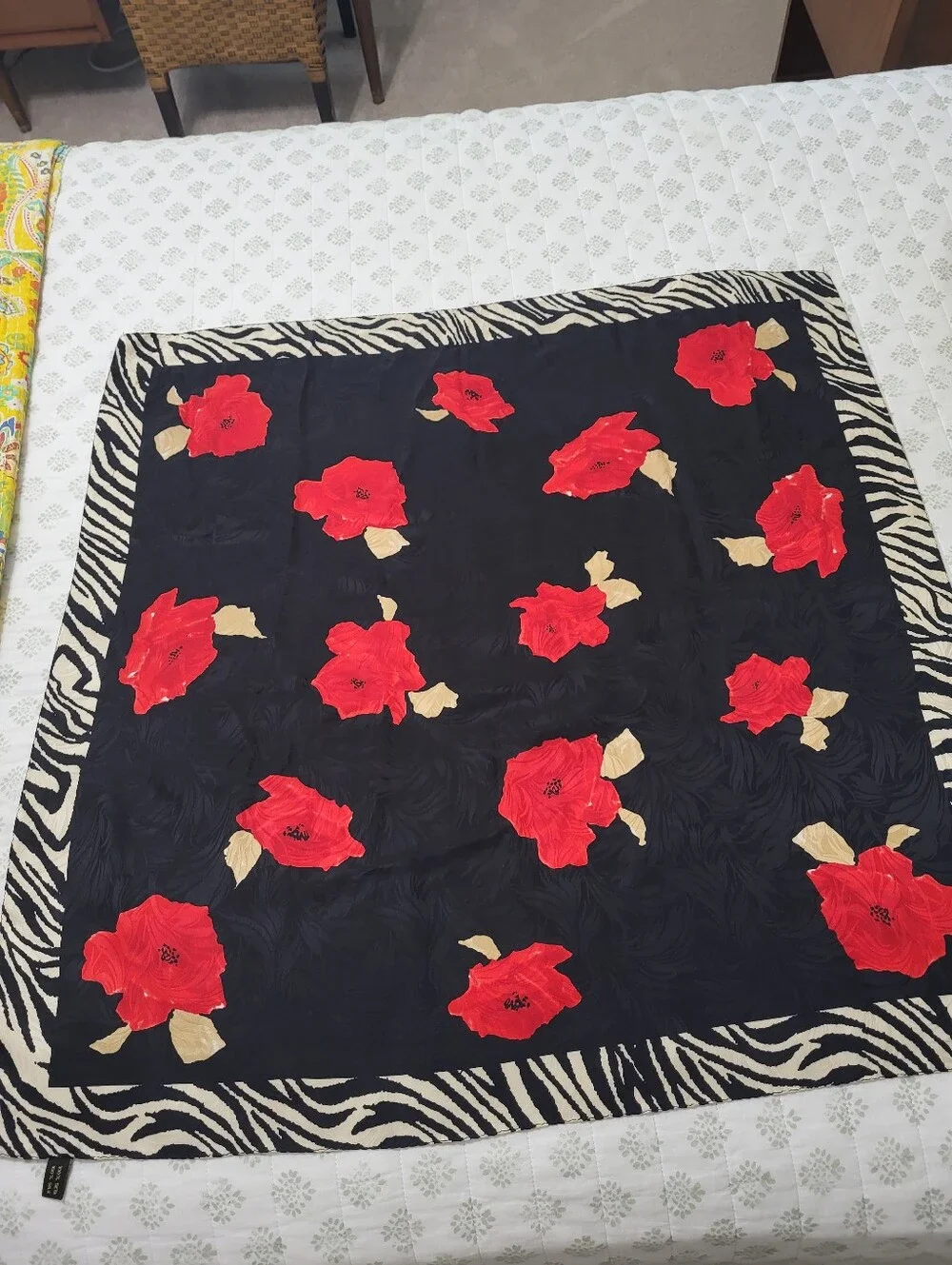 100%  Silk Scarf Zebra Pattern